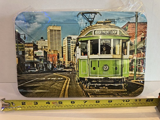 8x12 Metal Print "The Green Trolley"
